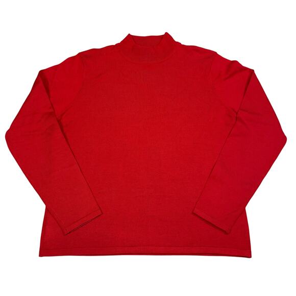 Pendleton Silk Nylon Blend Mock Neck Sweater Red Long Sleeve Knit Soft Medium - Picture 1 of 5